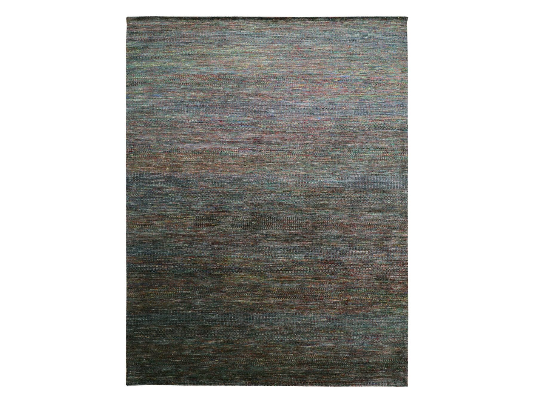 Modern / Contemporary hand-knotted wool/silk rug in Gray, 10'2" x 13'10" — SKU O083236