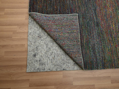 Grey 10'2" x 13'10" Modern / Contemporary Hand knotted Wool/Silk Rug - Sku: O083236