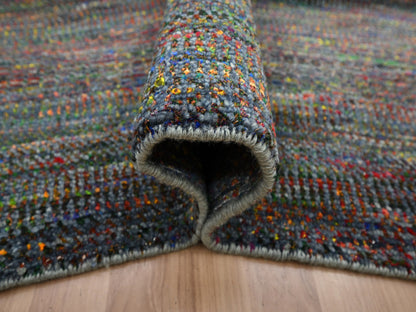 Modern / Contemporary hand-knotted wool/silk rug in Gray, 10'2" x 13'10" — SKU O083236 (view 5)