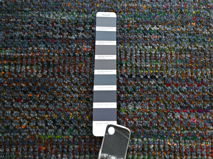 Modern / Contemporary hand-knotted wool/silk rug in Gray, 10'2" x 13'10" — SKU O083236 (view 7)