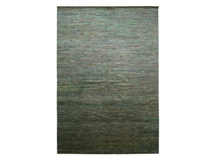 Green 9'11" x 14'6" Modern / Contemporary Hand knotted Wool/Silk Rug - Sku: O083237