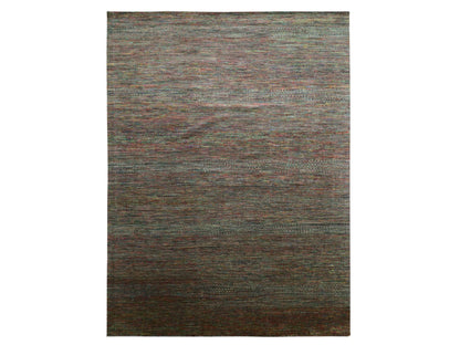 Green 9'1" x 12'2" Modern / Contemporary Hand knotted Wool Rug - Sku: O083239