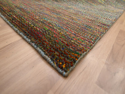 Green 9'1" x 12'2" Modern / Contemporary Hand knotted Wool Rug - Sku: O083239