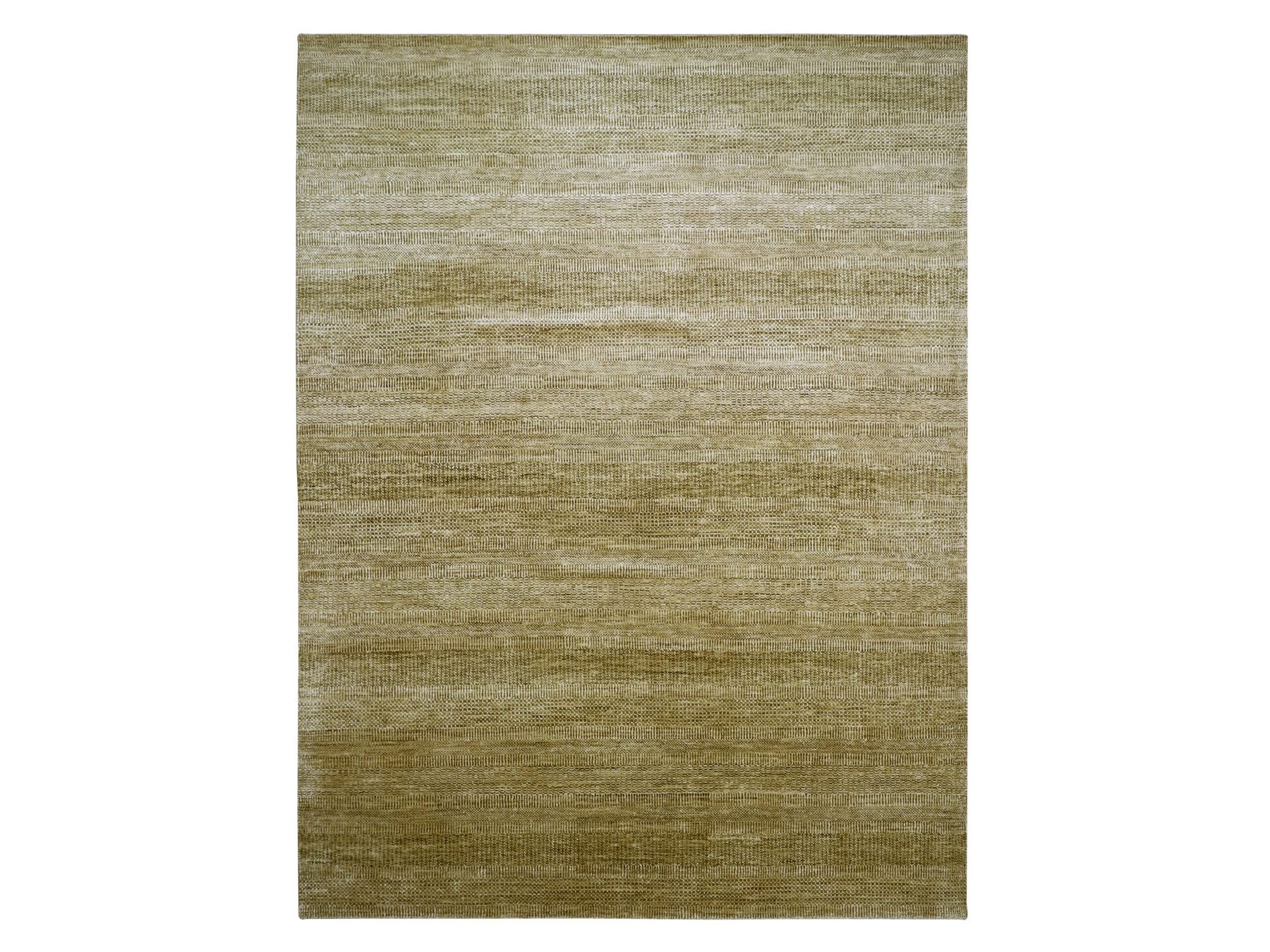 Modern / Contemporary hand-knotted wool/silk rug in Brown, 9' x 12'1" — SKU O083240