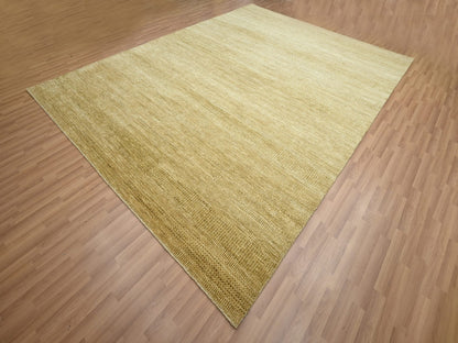 Brown 9'0" x 12'1" Modern / Contemporary Hand knotted Wool/Silk Rug - Sku: O083240
