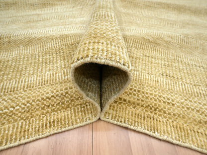 Brown 9'0" x 12'1" Modern / Contemporary Hand knotted Wool/Silk Rug - Sku: O083240
