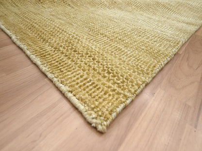 Brown 9'0" x 12'1" Modern / Contemporary Hand knotted Wool/Silk Rug - Sku: O083240