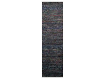 Blue 2'9" x 10'2" Modern and Contemporary Hand knotted Wool/Silk Rug - Sku: O083245
