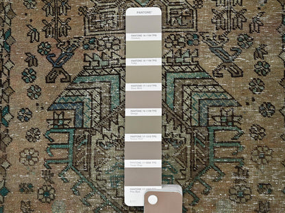 Brown 2'9" x 10'7" Vintage Hand knotted Wool Rug - Sku: O0832