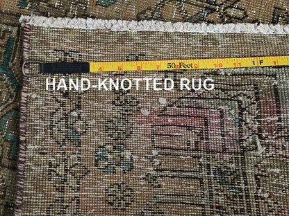 Brown 2'9" x 10'7" Vintage Hand knotted Wool Rug - Sku: O0832