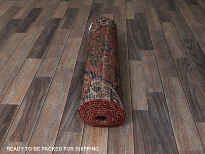 Hamadan Vintage hand-knotted wool runner in Red, 2'5" x 9'4" — SKU O0837 (view 5)