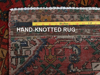 Hamadan Vintage hand-knotted wool runner in Red, 2'5" x 9'4" — SKU O0837 (view 7)