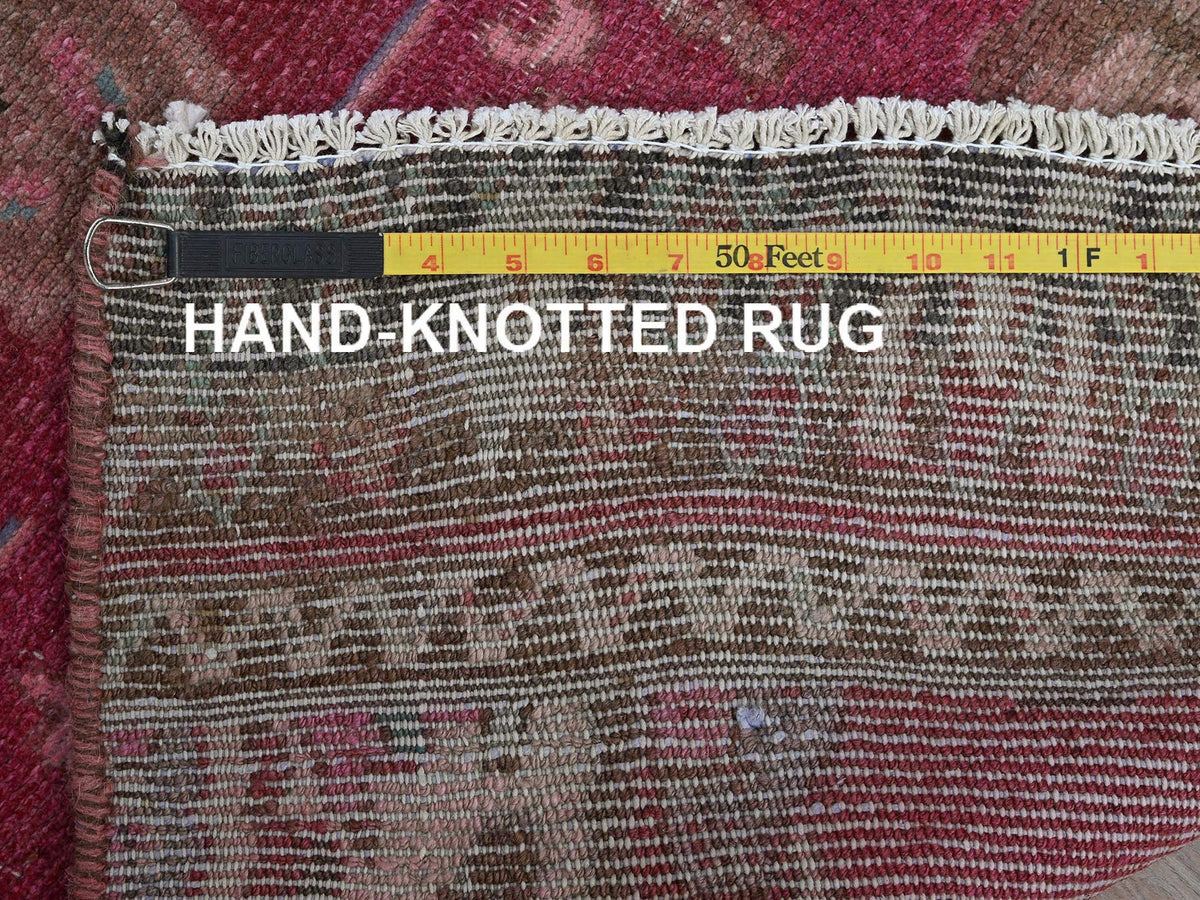 Hamadan Vintage hand-knotted wool runner in Red, 2' x 9'7" — SKU O0839 (view 7)