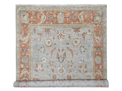Beige 11'10" x 14'9" Oushak And Peshawar Hand knotted Wool Rug - Sku: O084026