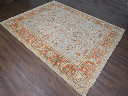 Beige 11'10" x 14'9" Oushak And Peshawar Hand knotted Wool Rug - Sku: O084026