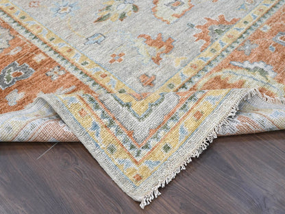 Beige 11'10" x 14'9" Oushak And Peshawar Hand knotted Wool Rug - Sku: O084026