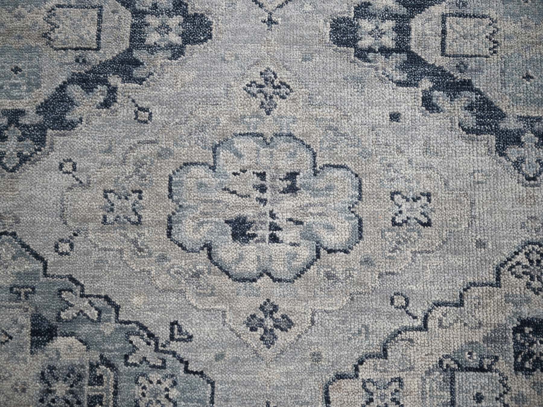 Tribal & Geometric hand-knotted wool rug in Gray & Silver Gray, 5'10" x 8'10" — SKU O084071 (view 5)