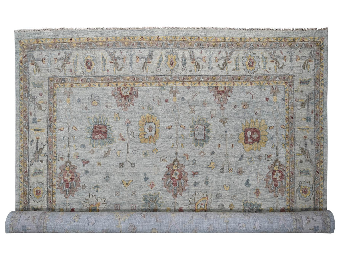 Oushak Oushak hand-knotted wool rug in Gray, 14' x 17'9" — SKU O084098