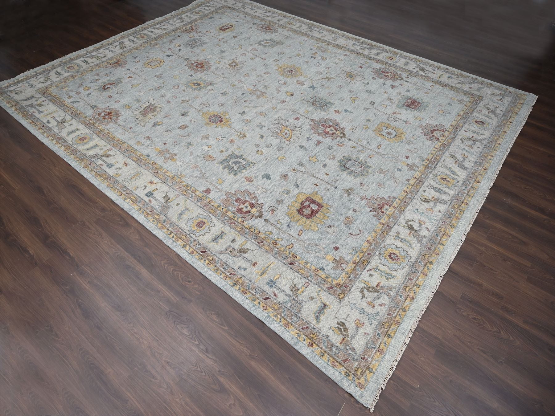 Oushak Oushak hand-knotted wool rug in Gray, 14' x 17'9" — SKU O084098 (view 3)