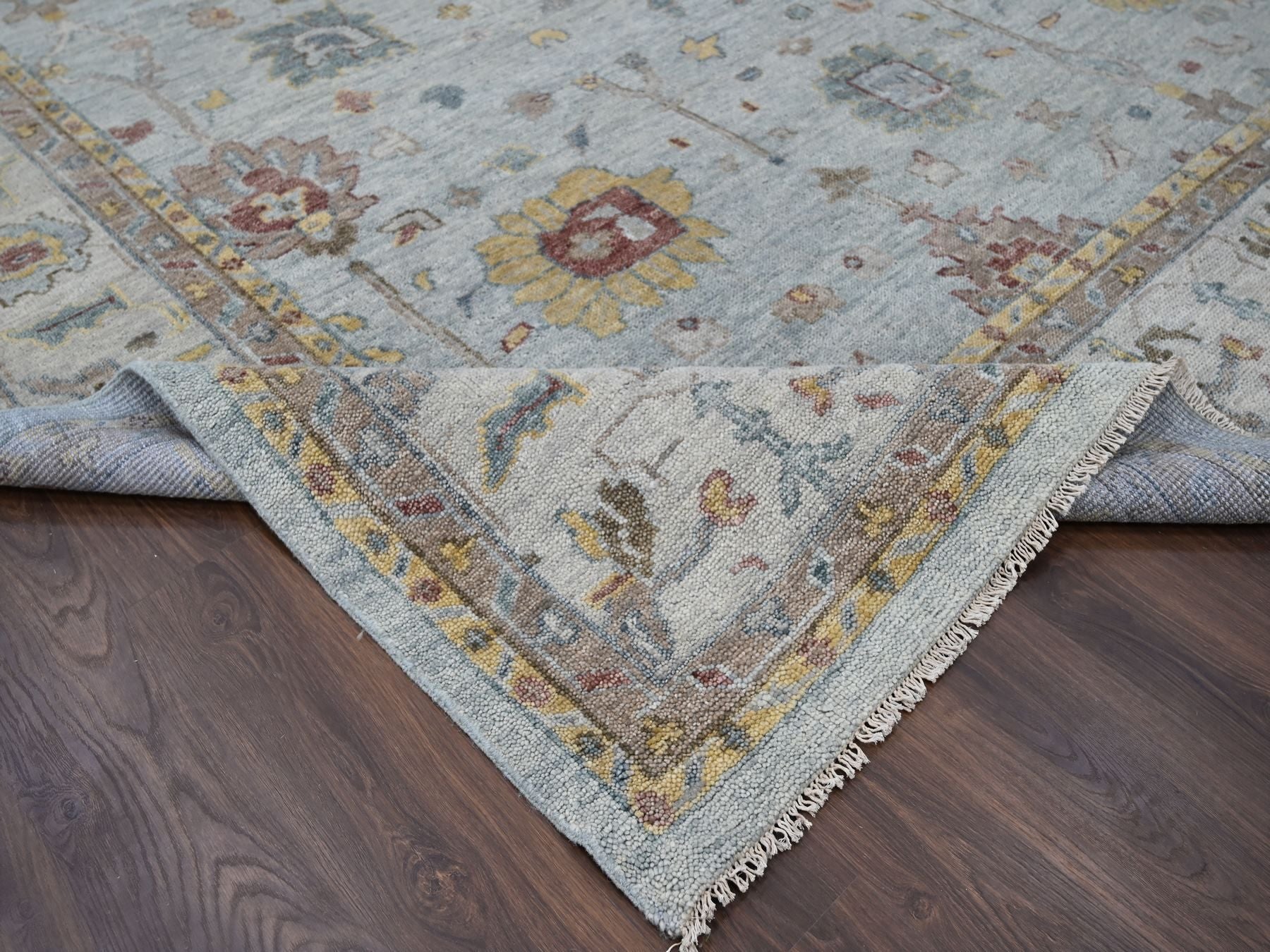 Oushak Oushak hand-knotted wool rug in Gray, 14' x 17'9" — SKU O084098 (view 6)