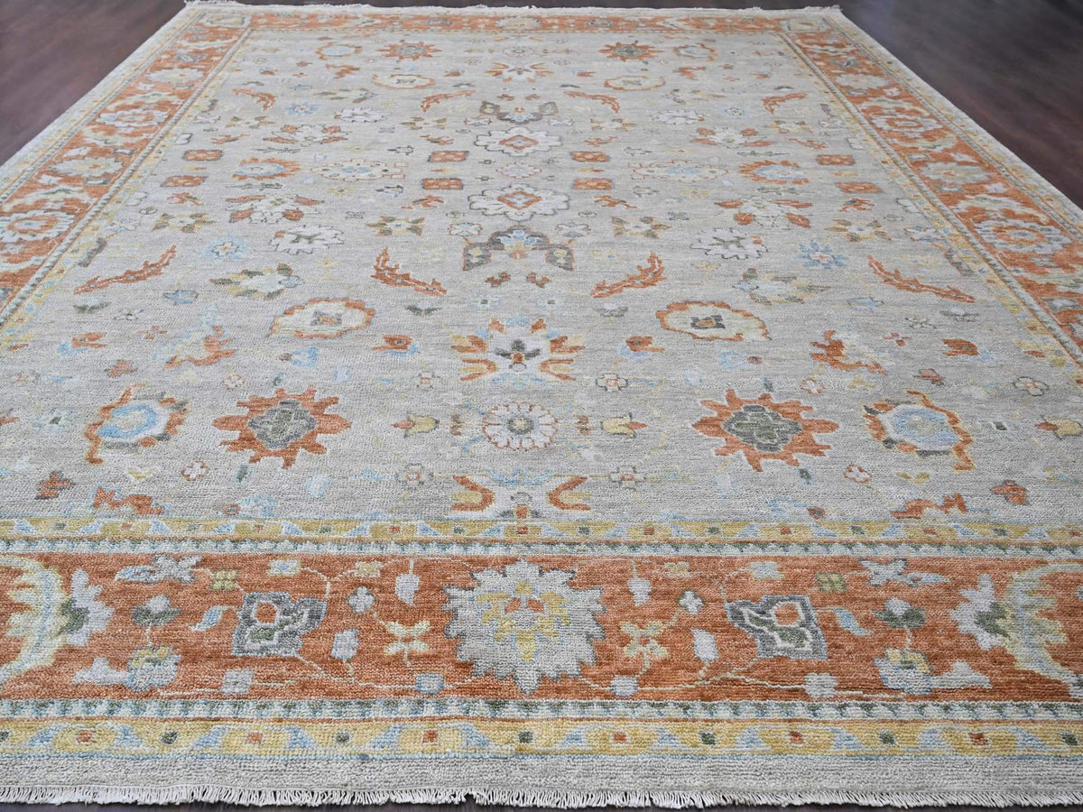 Oushak Oushak hand-knotted wool rug in Gray & Rust Red, 14' x 18'1" — SKU O084130 (view 2)