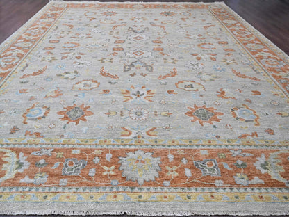 Oushak Oushak hand-knotted wool rug in Gray & Rust Red, 14' x 18'1" — SKU O084130 (view 2)