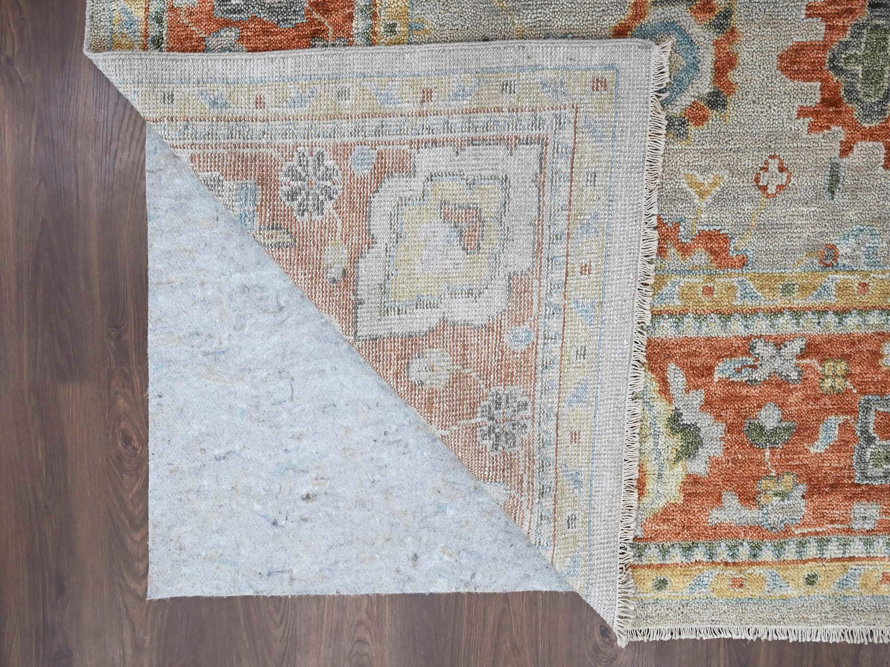 Oushak Oushak hand-knotted wool rug in Gray & Rust Red, 14' x 18'1" — SKU O084130 (view 4)