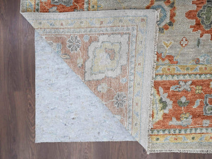 Oushak Oushak hand-knotted wool rug in Gray & Rust Red, 14' x 18'1" — SKU O084130 (view 4)
