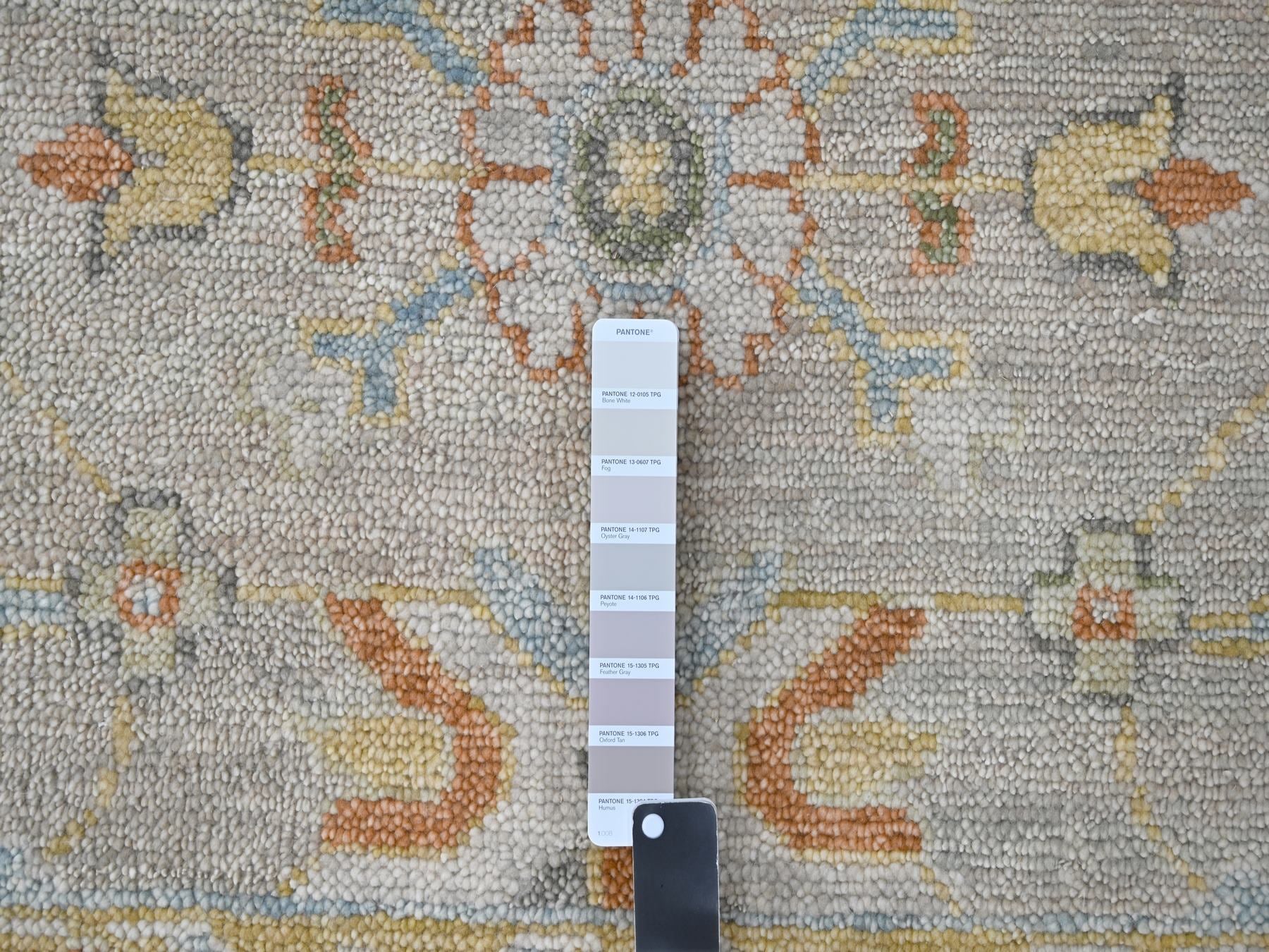 Oushak Oushak hand-knotted wool rug in Gray & Rust Red, 14' x 18'1" — SKU O084130 (view 7)