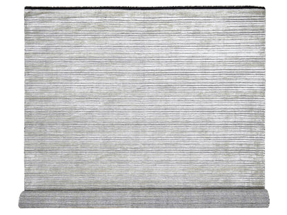 Brown 10'0" x 14'0" Modern / Contemporary Handloom Wool/Silk Rug - Sku: O084165