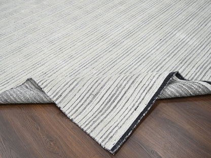 Modern / Contemporary hand-knotted wool/silk rug in Ivory, 12'1" x 15'1" — SKU O084168 (view 6)