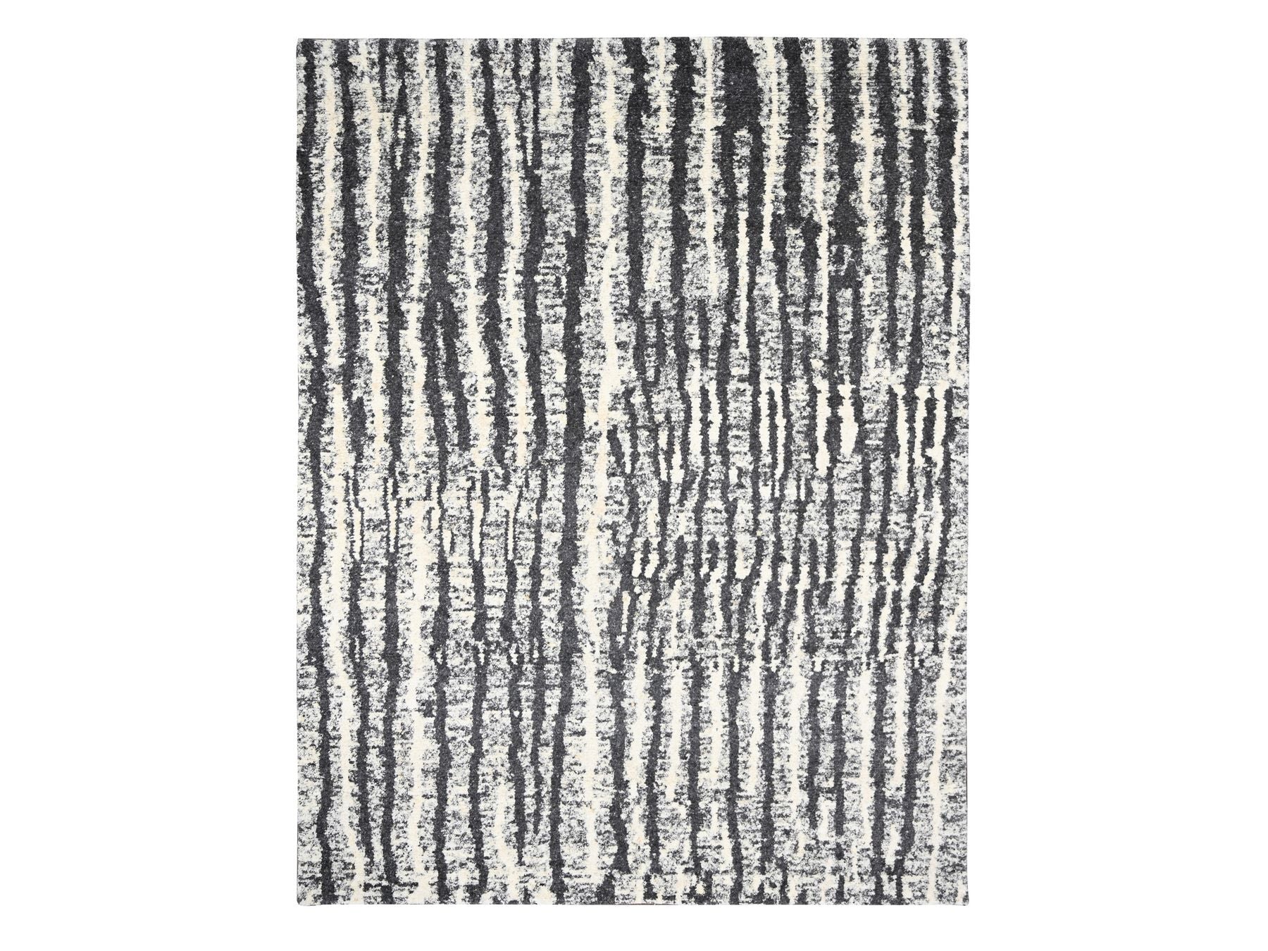 Modern / Contemporary hand-knotted wool rug in Black, 9'1" x 11'8" — SKU O084180