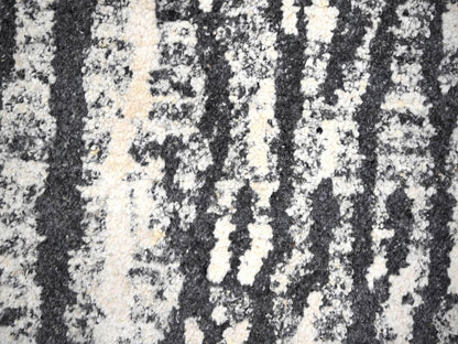 Black 9'1" x 11'8" Modern and Contemporary Hand knotted Wool Rug - Sku: O084180