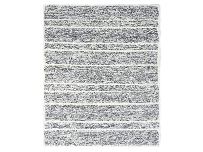 Black 8'2" x 9'10" Modern and Contemporary Hand knotted Wool Rug - Sku: O084181