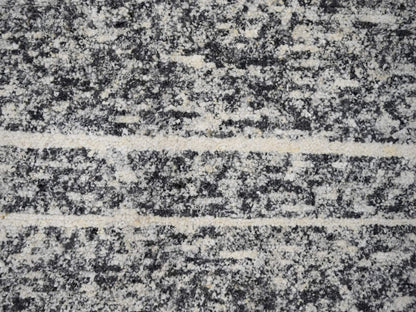 Black 8'2" x 9'10" Modern and Contemporary Hand knotted Wool Rug - Sku: O084181