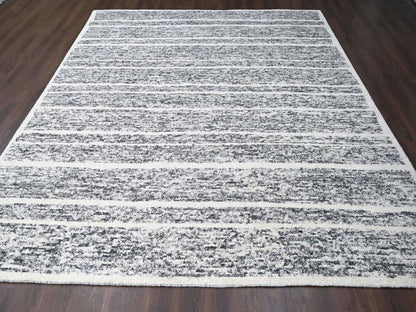Black 10'3" x 14'1" Modern and Contemporary Hand knotted Wool Rug - Sku: O084183