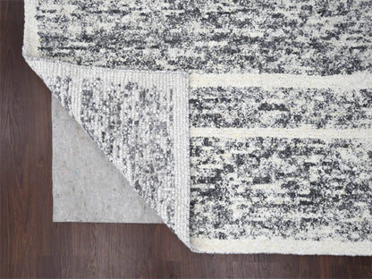 Black 10'3" x 14'1" Modern and Contemporary Hand knotted Wool Rug - Sku: O084183