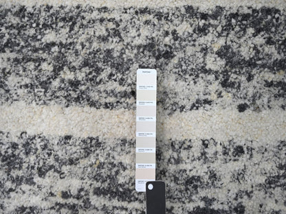 Black 10'3" x 14'1" Modern and Contemporary Hand knotted Wool Rug - Sku: O084183