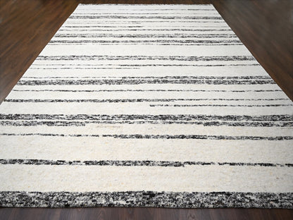 Ivory 12'0" x 17'9" Modern and Contemporary Hand knotted Wool Rug - Sku: O084190