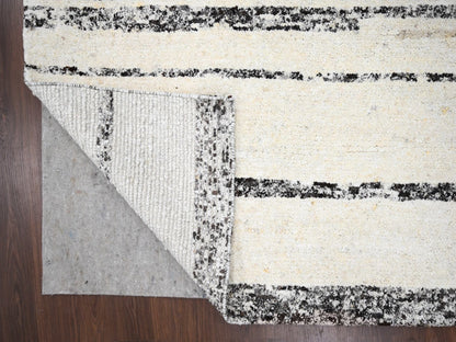 Ivory 12'0" x 17'9" Modern and Contemporary Hand knotted Wool Rug - Sku: O084190