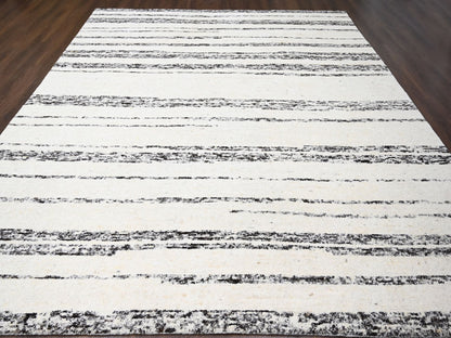 Ivory 12'2" x 14'9" Modern and Contemporary Hand knotted Wool Rug - Sku: O084191