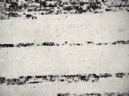 Ivory 12'2" x 14'9" Modern and Contemporary Hand knotted Wool Rug - Sku: O084191