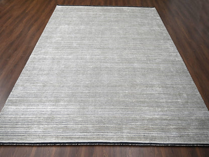 Brown 10'0" x 14'0" Modern / Contemporary Handloom Wool/Silk Rug - Sku: O084196