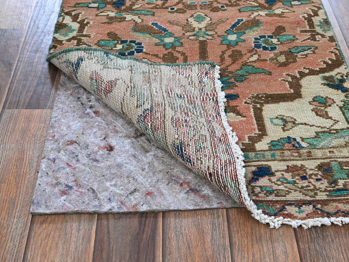 Heriz Vintage hand-knotted wool runner in Pink, 1'11" x 9' — SKU O0841 (view 3)