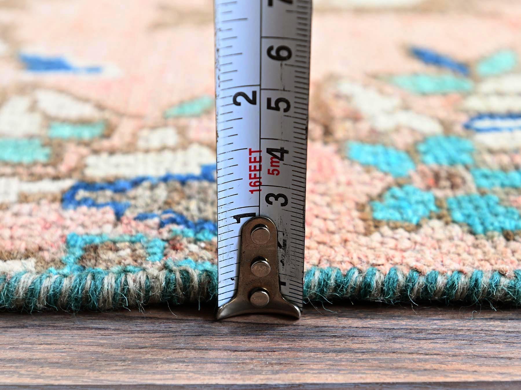 Heriz Vintage hand-knotted wool runner in Pink, 1'11" x 9' — SKU O0841 (view 6)