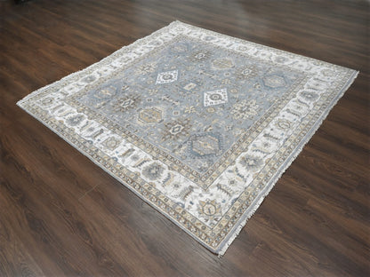 Heriz hand-knotted wool rug in Gray & Ivory, 8' x 8' — SKU O084205 (view 3)