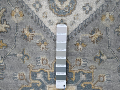 Heriz hand-knotted wool rug in Gray & Ivory, 8' x 8' — SKU O084205 (view 7)