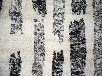 Black 12'0" x 14'9" Modern and Contemporary Hand knotted Wool Rug - Sku: O084207