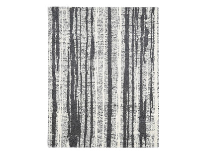 Black 8'3" x 10'0" Modern and Contemporary Hand knotted Wool Rug - Sku: O084209