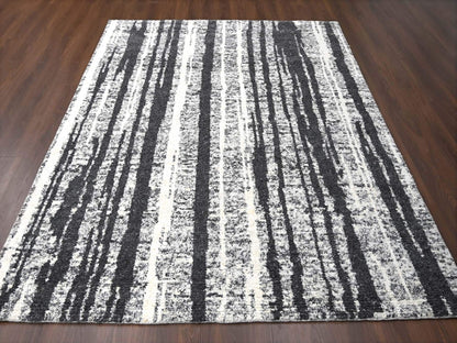 Black 8'3" x 10'0" Modern and Contemporary Hand knotted Wool Rug - Sku: O084209